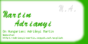 martin adrianyi business card