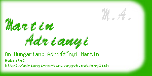 martin adrianyi business card